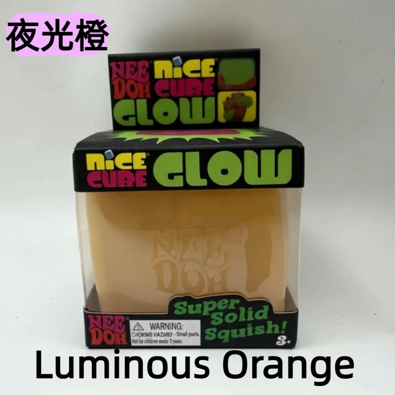 New Schylling Needoh Nice Cube Squishy Stress Toy Glow In The Dark Slow Rebound Sensory Glitter Pressure Relief For Adults gifts