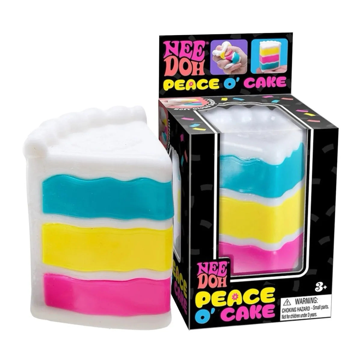 NeeDoh PEACE O' CAKE Squishy Toy NEE DOH Rainbow Cake Stress Fidget Sensory Toy