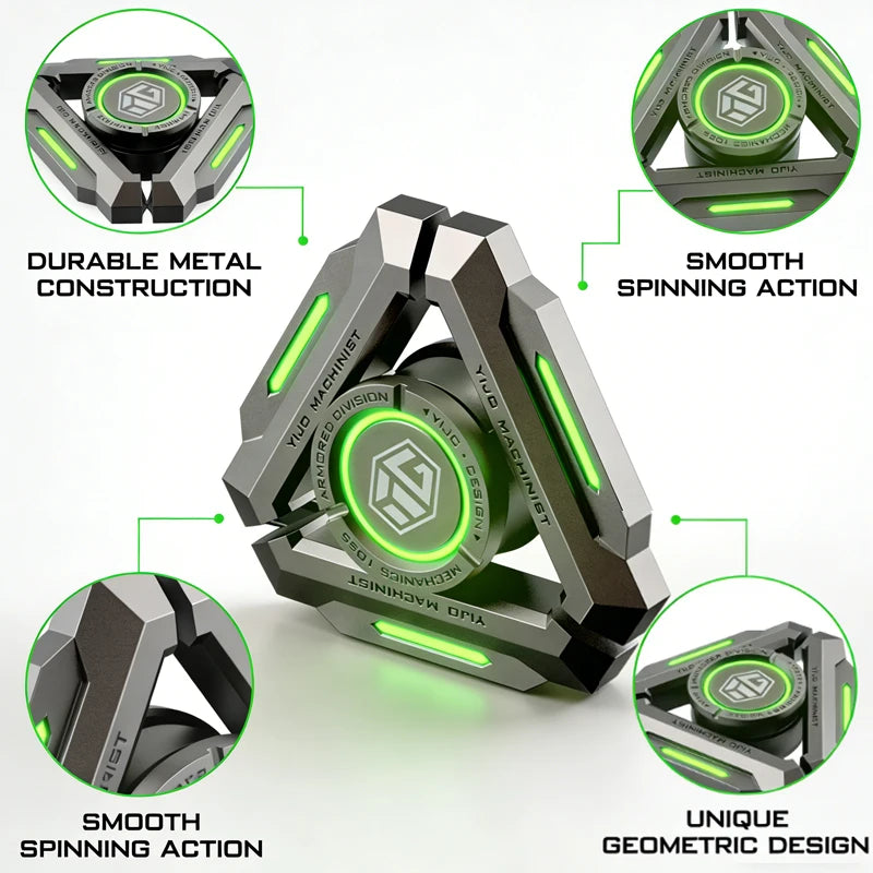 Luminous Metal Fidget Spinner - Gyro Hand Spinner for Adults, Stress Relief, Silent EDC Toy, ADHD Anxiety Relief, Cool Gift