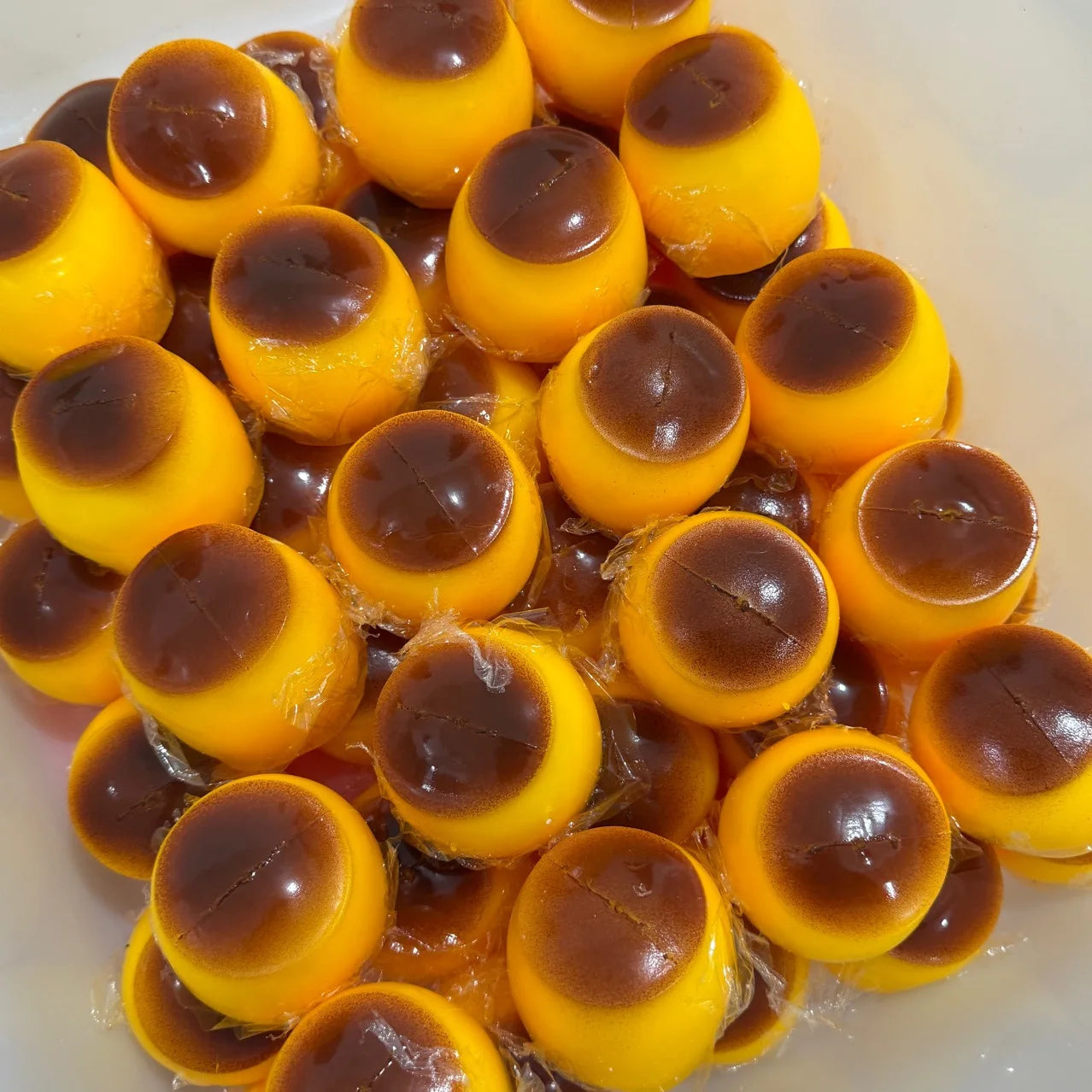 //Crispy Sound Caramel Pudding Squeezing Toy Homemade DIY Handmade Squeeze Ball Non-rebound Stress Relieving Toy for Gift
