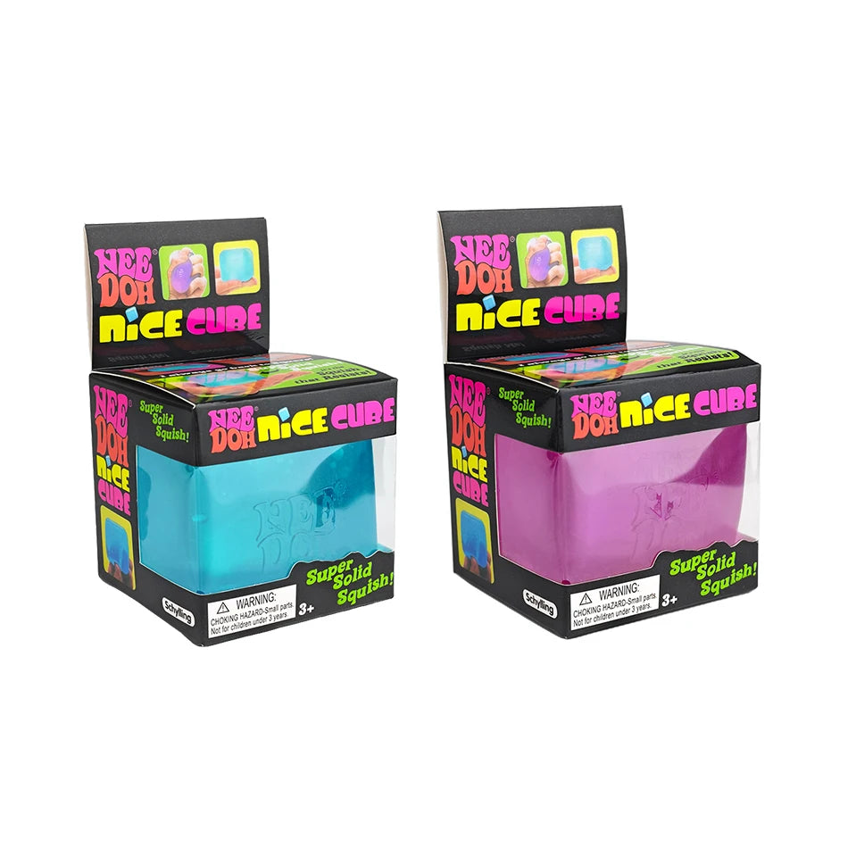 Schylling Needoh Nice Cube Sensory Stress Reliever Fidget Tool, Slow Rising Desk Sensory Cube for Anxiety & Focus, for Adults