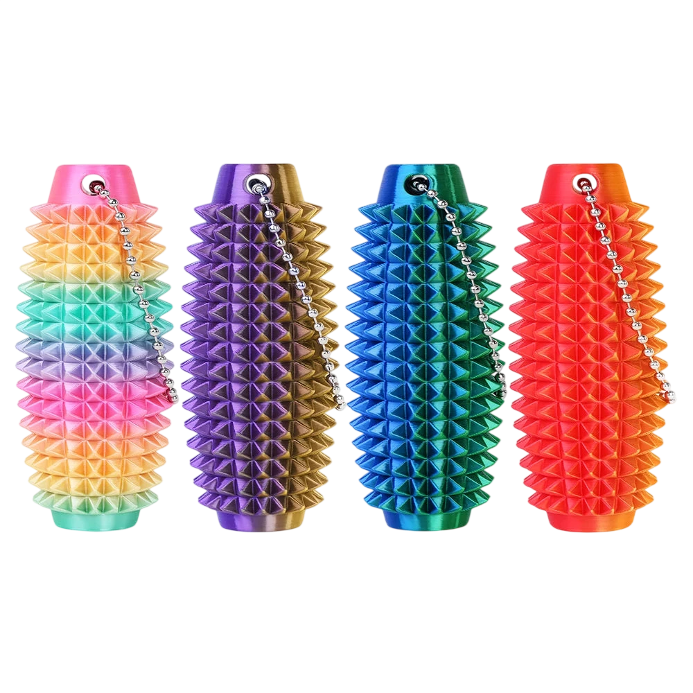 Spikey Fidget Keychain 3D Printed Pain Stim Sensory Toy Tactile Massage Key Ring ADHD Anxiety Stress Relief Portable Adult Gift - photo 2