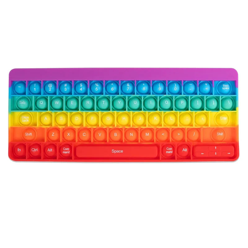 Keyboard Rainbow Push Bubble Sensory Fidget Toys Kids ADHD Anxiety Stress Reliever - photo 3