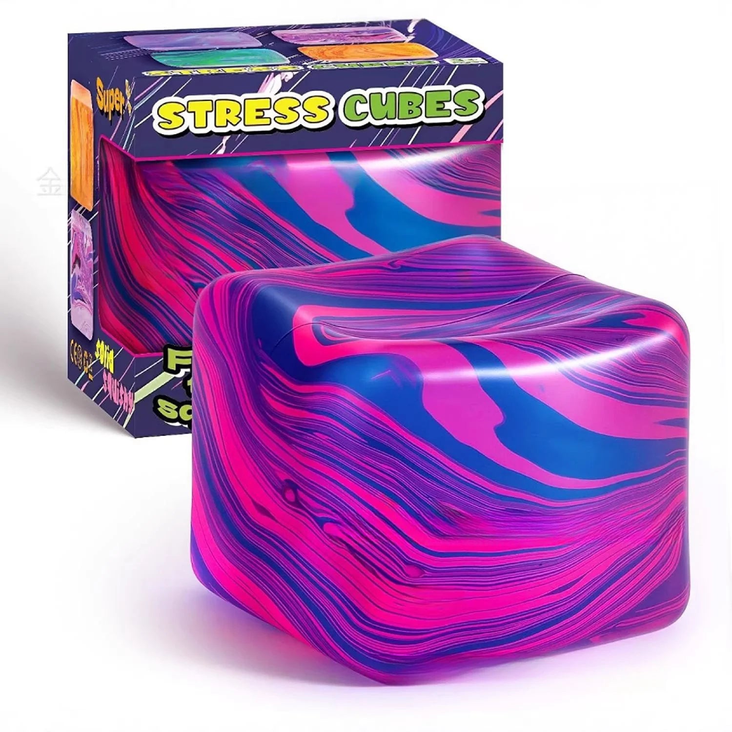 Needoh pizza Sensory Fidget Cube Stress Relief Squishy Cube Anti-Anxiety Squeeze Toy For Focus ADHD Population