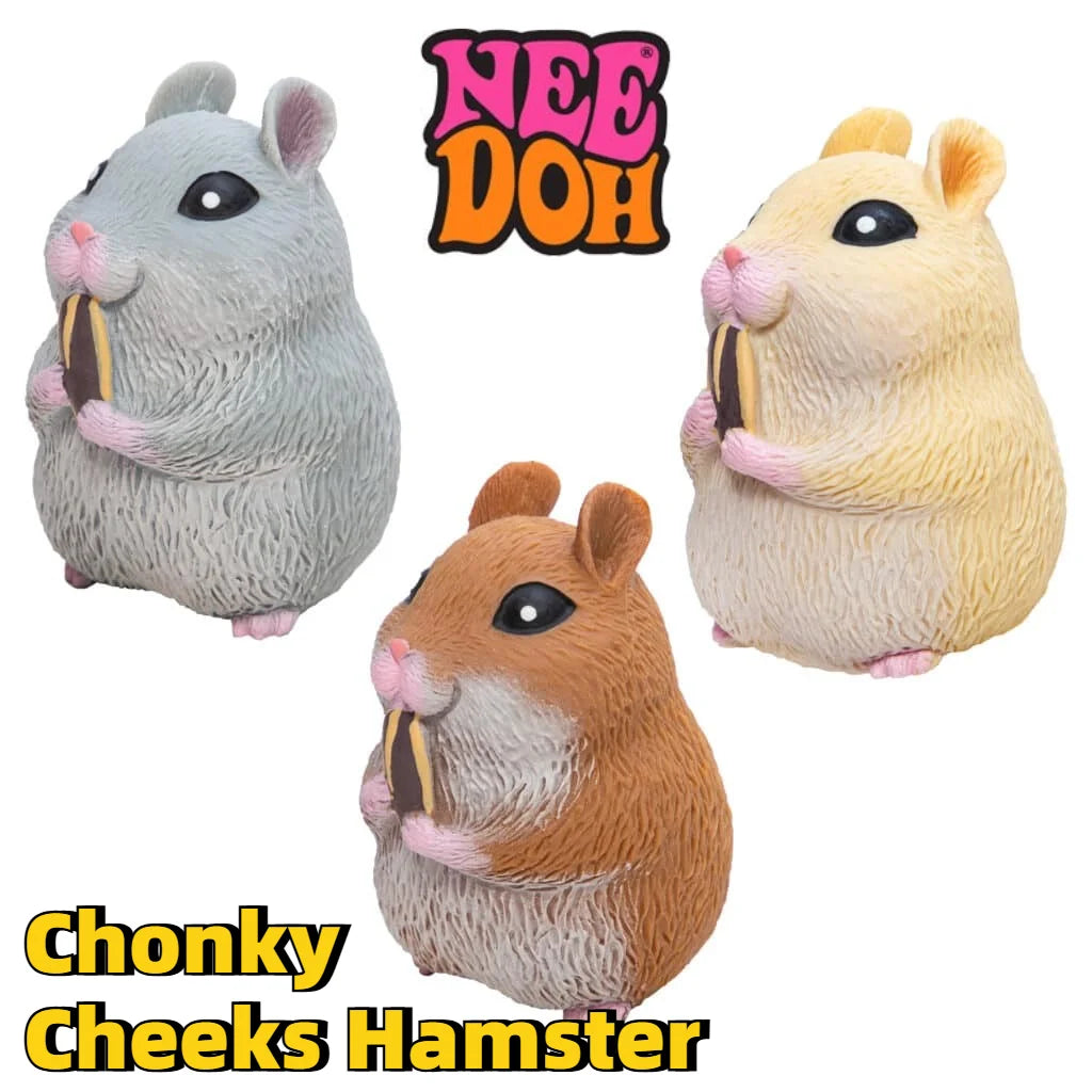 Needoh Chonky Cheeks Hamster Shaped Sensory Toys Relief Squishy Toy Relief Fidget Toys Adults Collectable