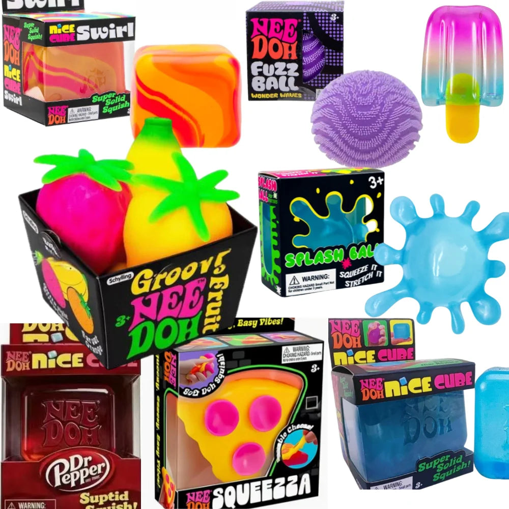 Schylling NeeDoh Pizza Fidget Toy Squeezza Pizza Slice Sensory Squishy Toy Stress Relief Anti-Anxiety Squeeze Toy for ADHD Focus