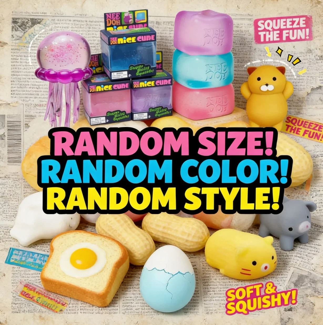 Dr Pepper NeeDoh Nice Cube Squishy Stress Relief Toy Soft Squeeze Fidget Cube for Kids Adults Anxiety Sensory
