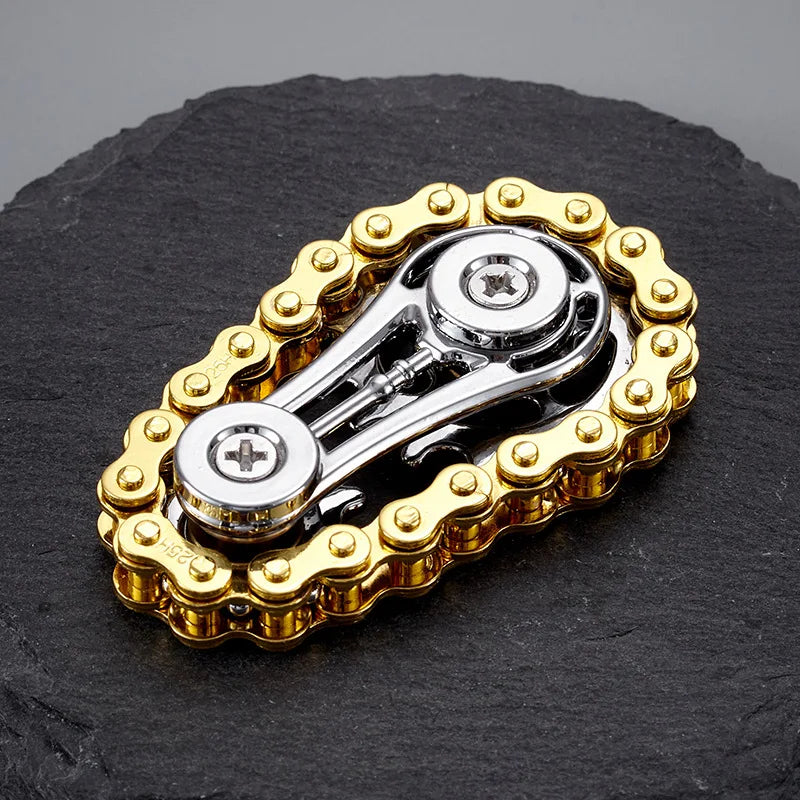 Sprockets Flywheel Gyro Fidget Spinner – Metal Bike Chain EDC