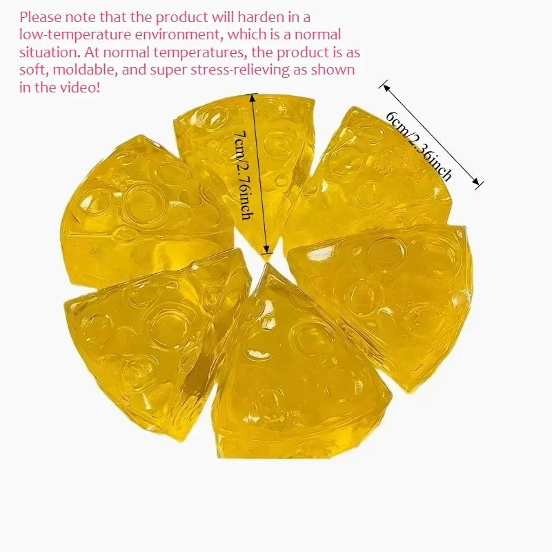 3A.Relieve Stress Squishy Honey Cheese Square Fidgets Toys Super Soft Mochi Cheese Squeeze Toy Funny Anti.stress Sensory Toy - photo 2