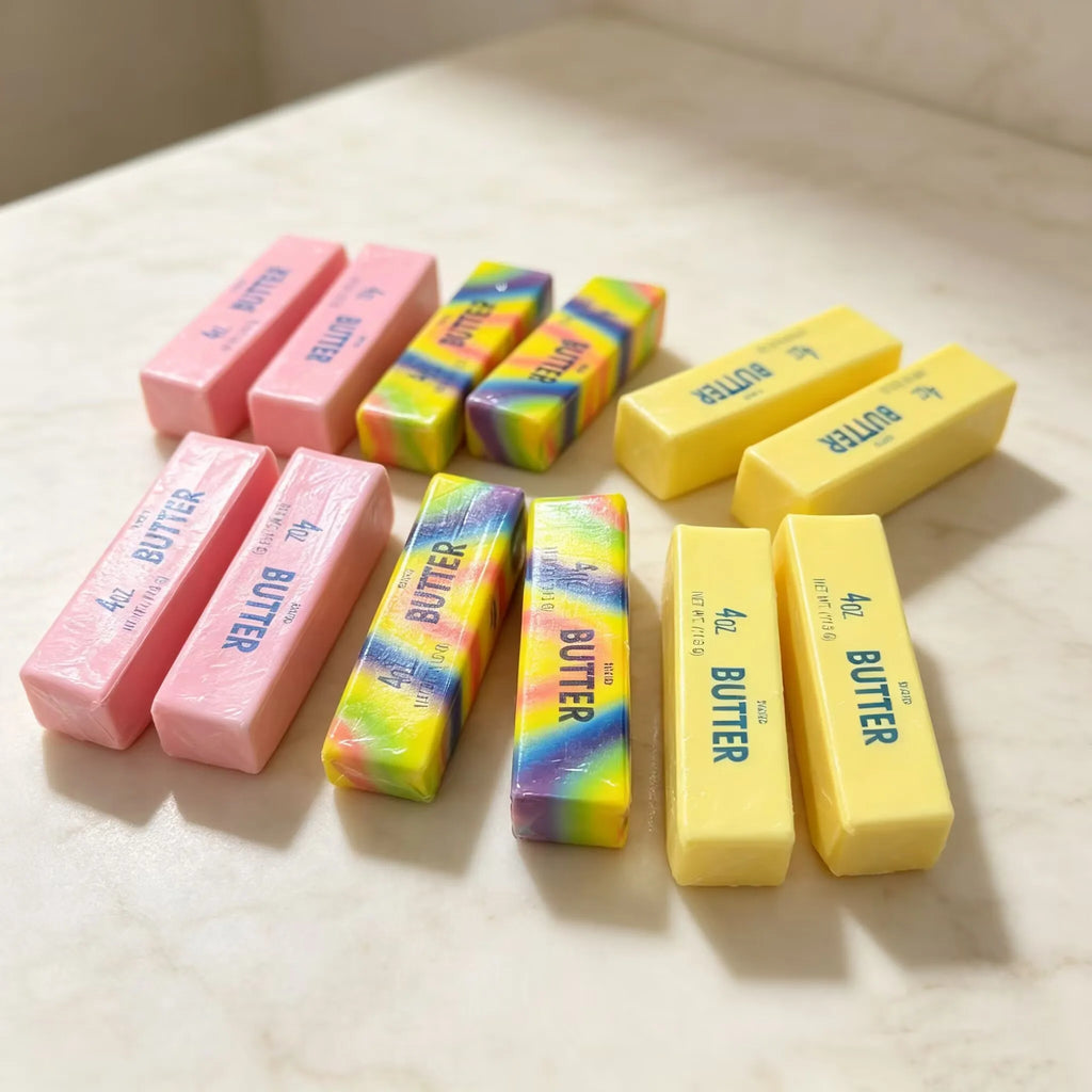 Butter Stick Squishy Stress Ball Fidget Toy Crunchy Squeeze round Blocks Anti Stress ASMR Hand Relaxation Gift for Stress Reli