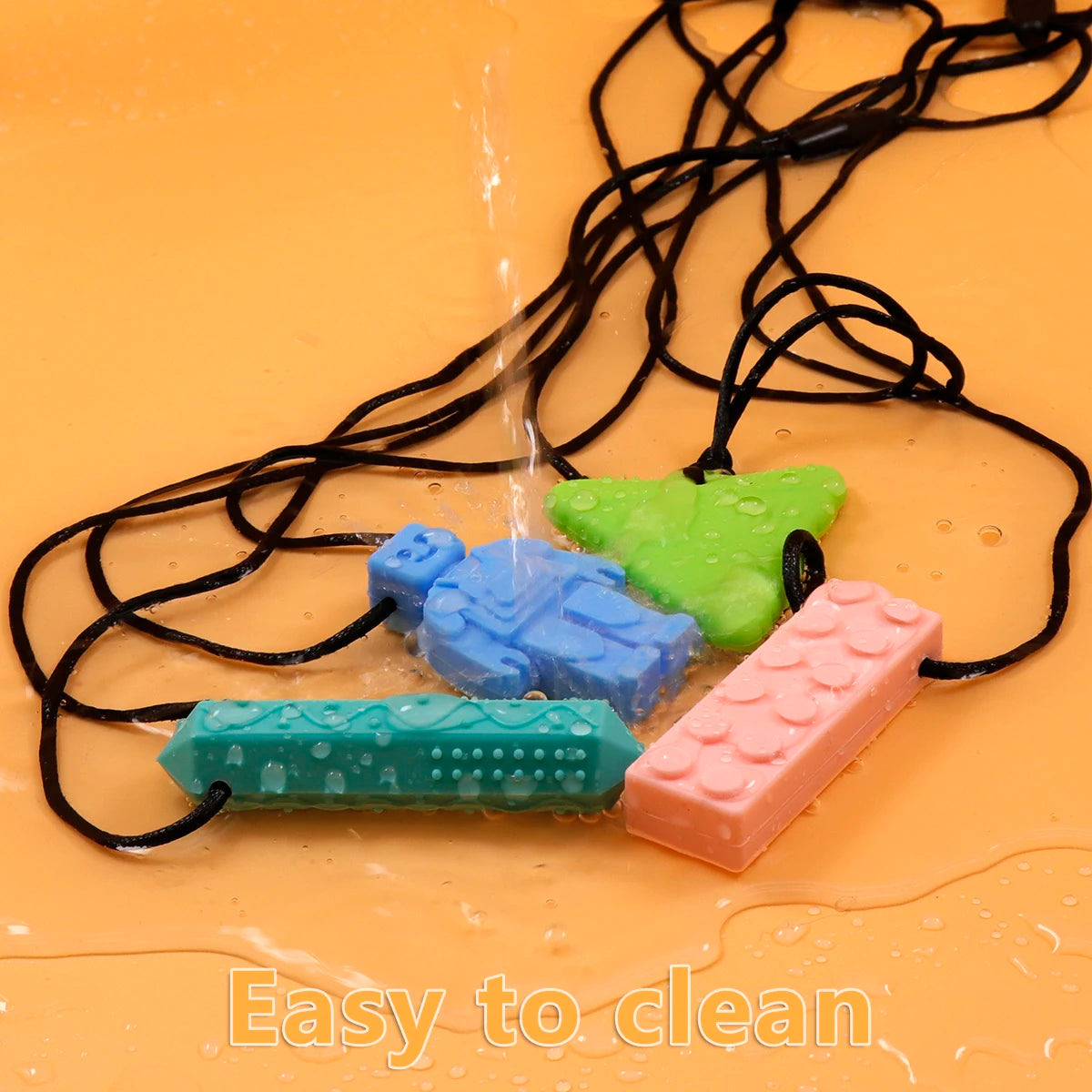 Clearance_Sensory Chew Necklaces(2 Pack) for Kids with Teething, ADHD, Autism, Biting Needs, Oral Motor Chewy Teether, Silicone