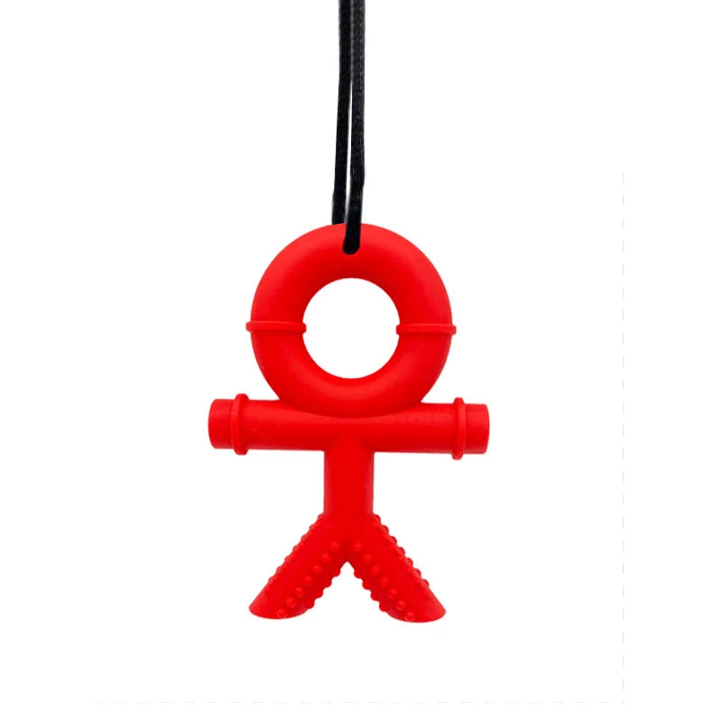 Sensory Chew Necklace,Silicone Baby Teether Chew Pendant and Development Toy Chew Necklace for Teething Babies,Autism,Anxiety - photo 2