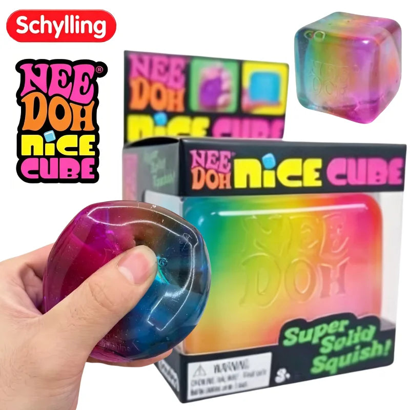 Schylling NeeDoh Rainbow Cube Squishy Blind Box Toy CubeStress Relief Fingertip Release Toy Sensory Stress Reliever Toy