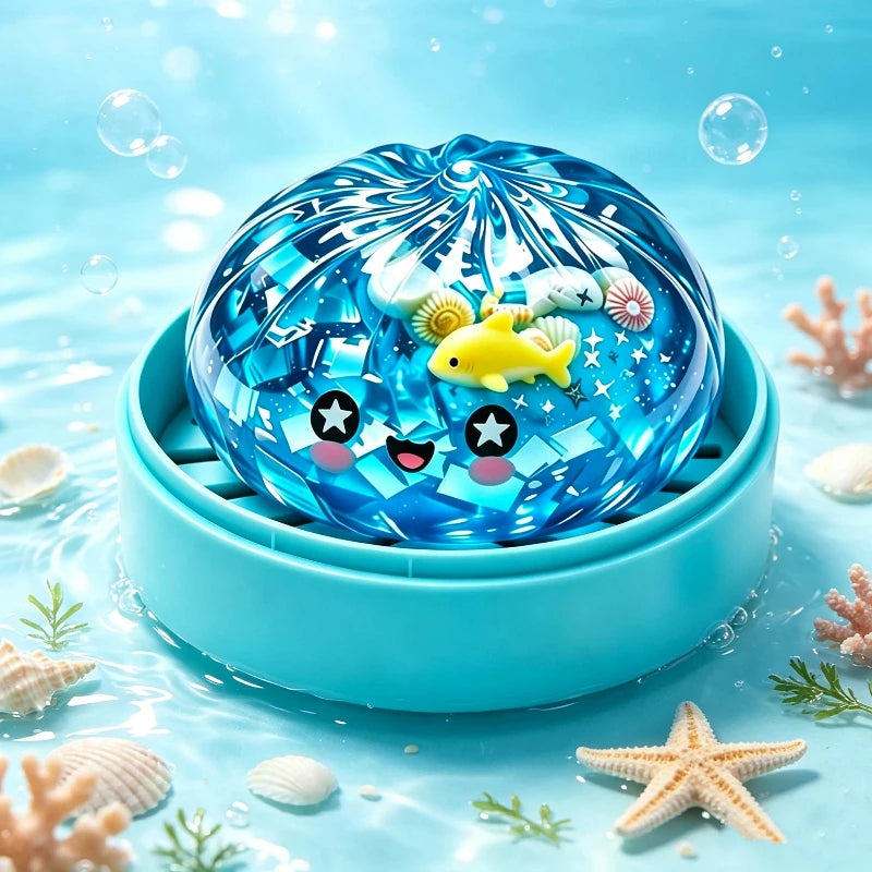 Hot Ocean Series Shark Shiny Dumplings Soft Slow Elastic Pressure Ball Sensory Squeeze Toys Realistic Mantou Squid Decompression