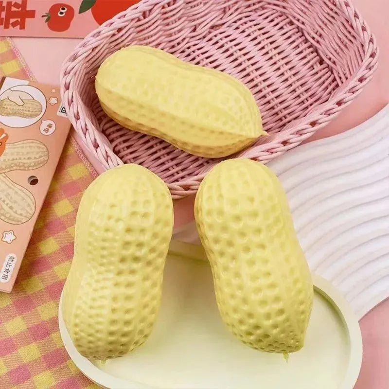 Peanut Stress Ball Crunchy Squeeze Ball Squishy Toy Buttery-Soft Feel Fidget Toy ASMR Sensory Anti Stress Toys for Kids & Adults