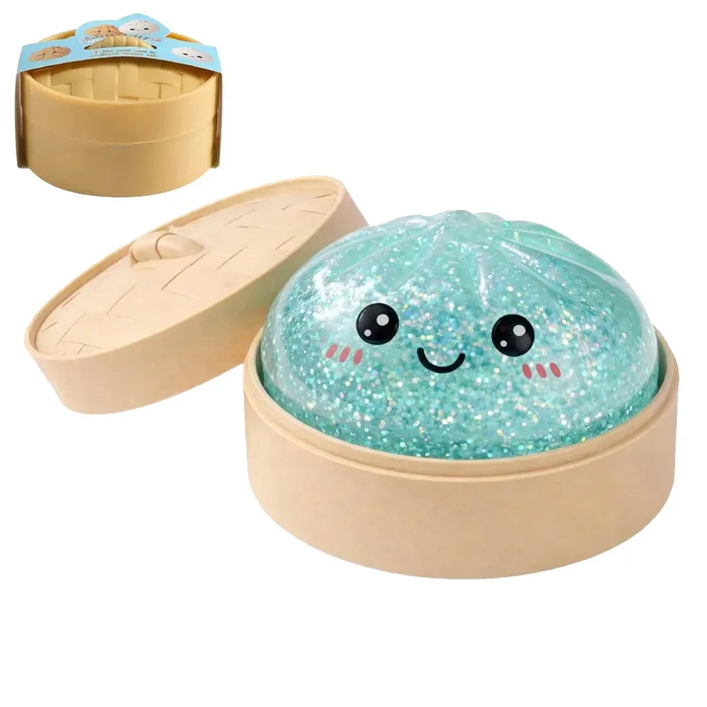 Cartoon Ghost Series Stress Relieving Toy Ghost Bun Soft, Slow, Elastic Squid Toy Clip Steamer Steamed Bun Squeezing Toy Gift