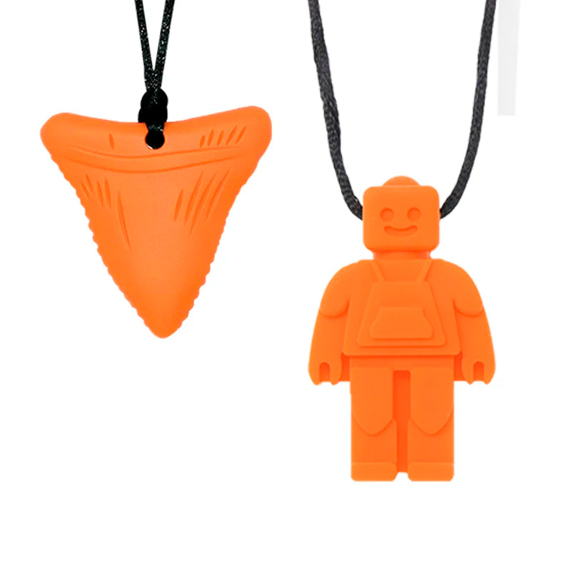 Sensory Chew Necklaces(2 Packs) for Kids with Teething, ADHD, Autism, Biting Needs, Oral Motor Chewy Teether, chewlery tool - photo 3