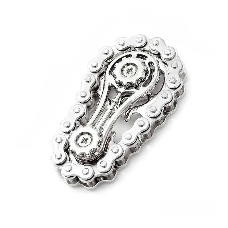 Sprockets Flywheel Gyro Fidget Spinner – Metal Bike Chain EDC