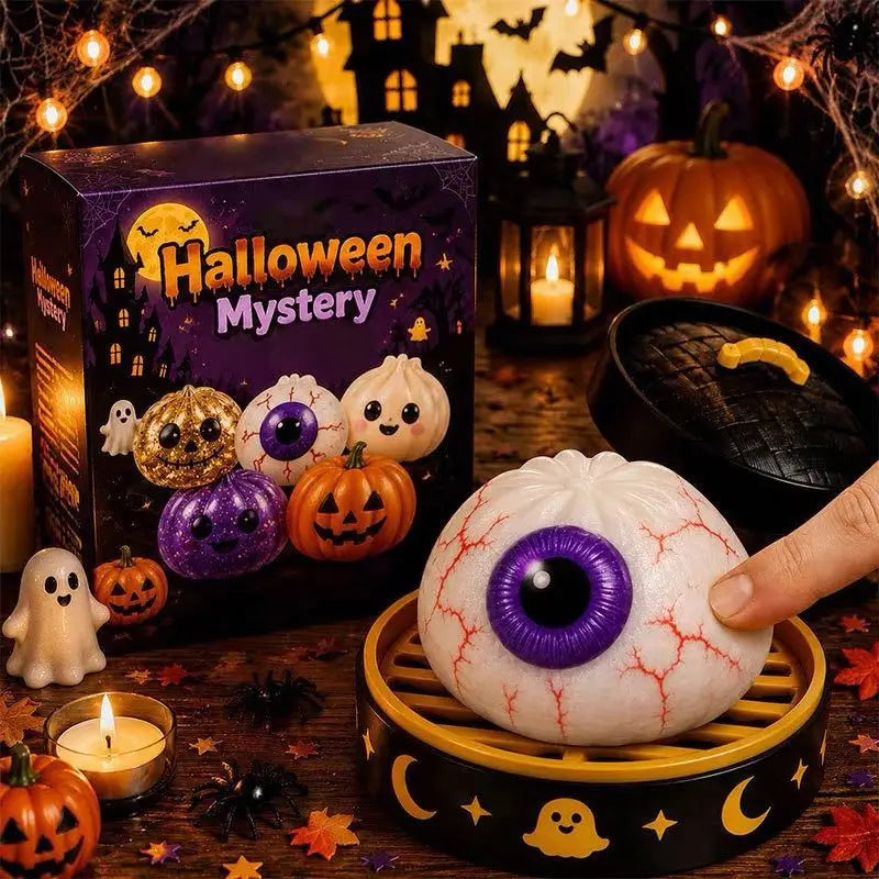 Squishy Halloween Ghost Bun Toy Soft Slow Rebound Squeeze Toy Steamed Stuffed Bun 8.5cm Relieve Anxiety Antistress Party Gift