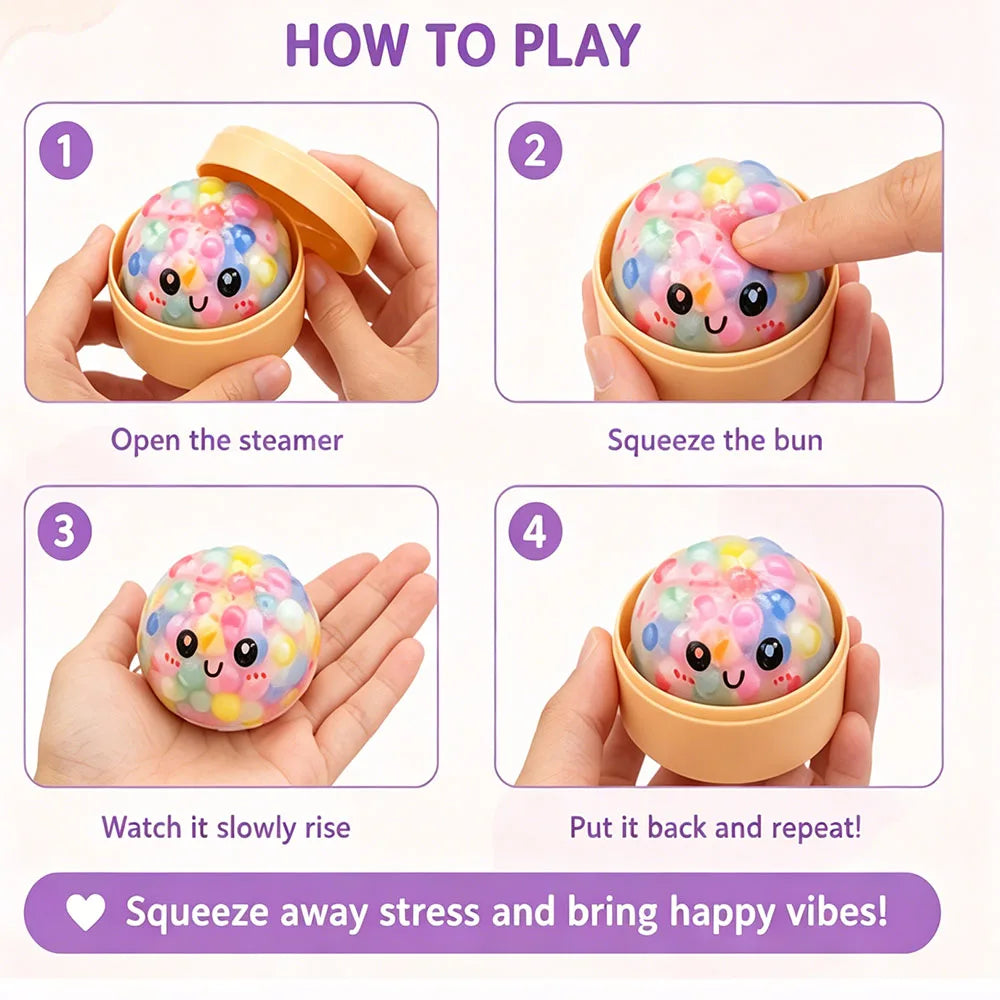 2026 Trendy 5.5cm Bao Bun Squishy Slow Rising Squeeze Fidget Sensory Anti Stress Relief Portable Desk Gadget Surprise Gift