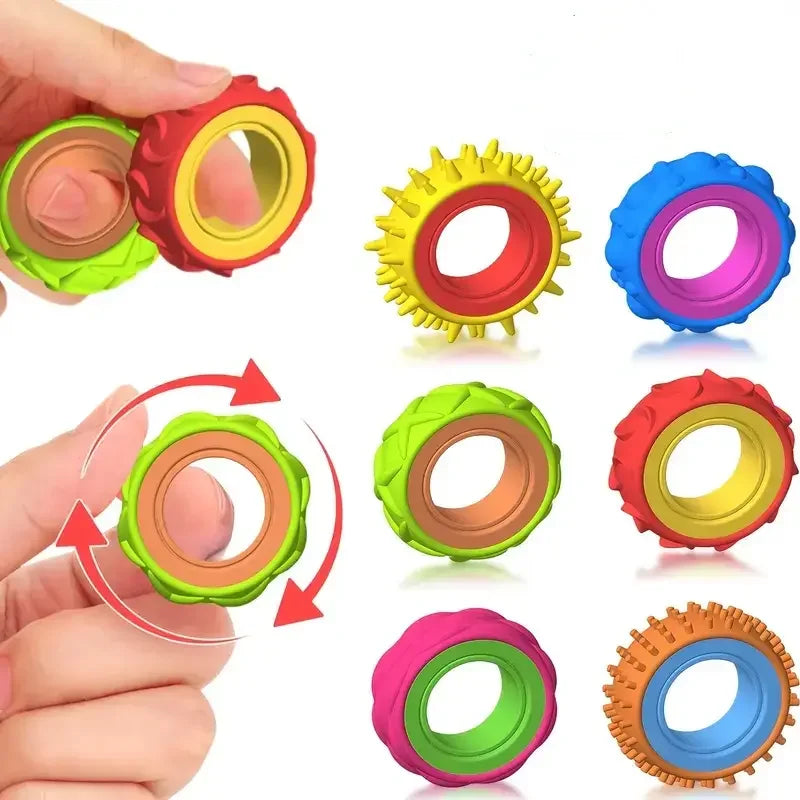 Rotating Fidget Ring Sensory Finger Spinner Anti-Anxiety Stress Relief Toys for Adults ADHD Autism Quiet Classroom Prizes Gifts - photo 3