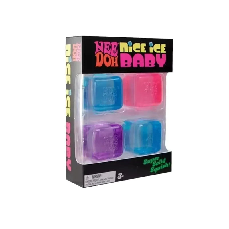 Hot 4Pcs Swirl NeeDoh Teenie Stress Balls Ultra Squishy Moldable Sensory Fidget Toy Blind Box Anti-Stress Relief for Adults