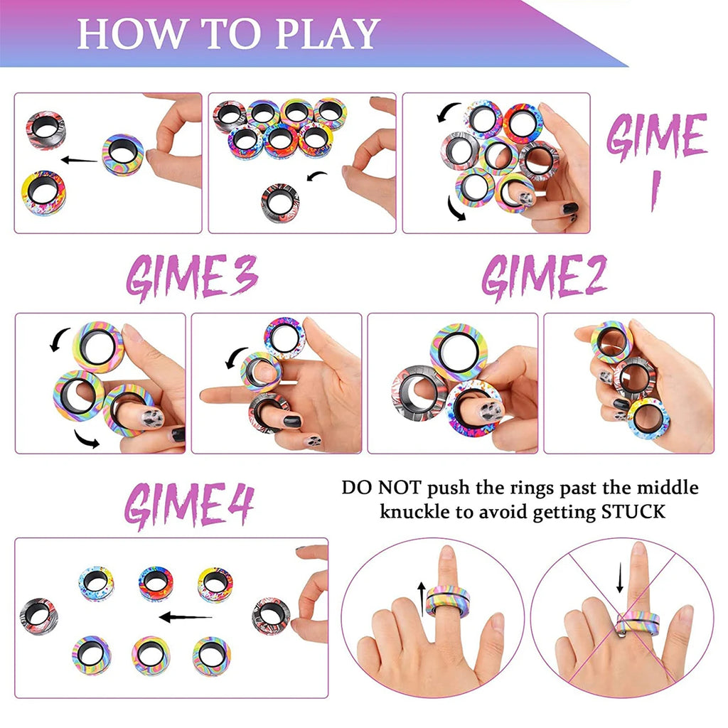 Magnetic Rings Fidget Toy Set (3-Pack)