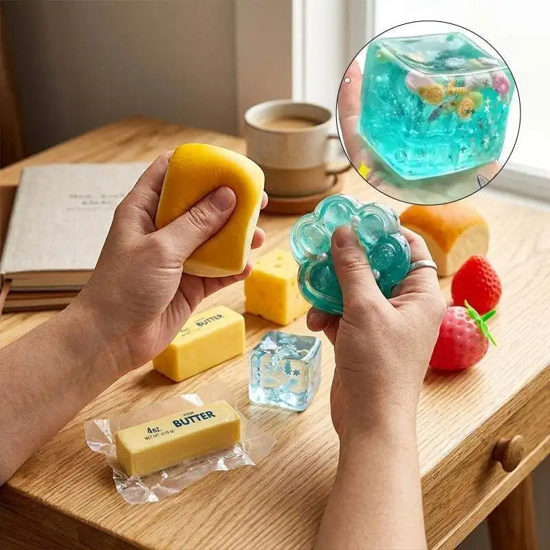 NEW 8pcs/set Mystery Box Slow Rising Squeeze Balls Soft Stretchy Squishy Sensory Fidget Toy for Anxiety Relief Birthday Gifts