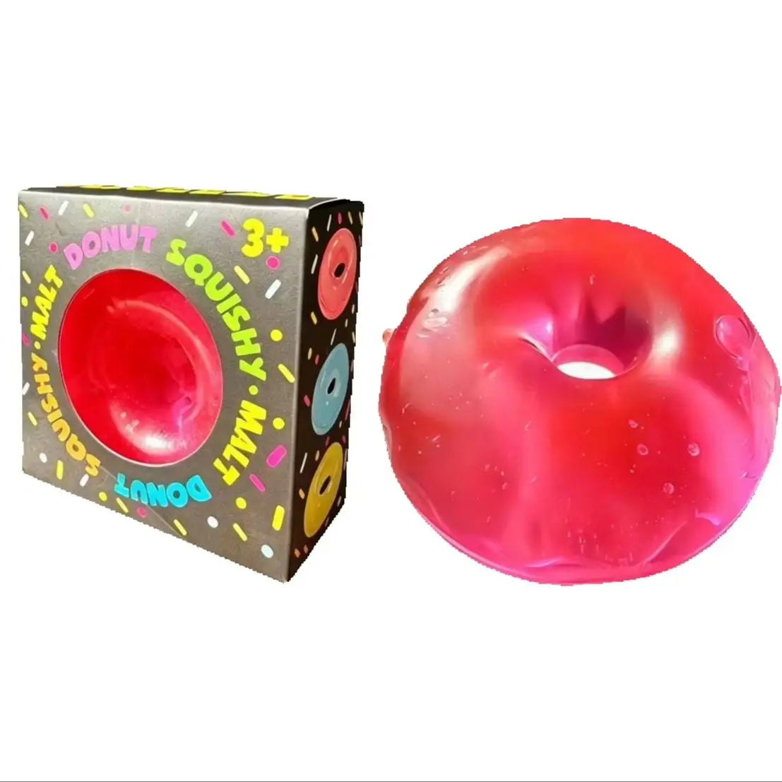 Shapeable Ultra Clear Maltose Donut Stress Ball Squishy Toy Slow Rebound Stress Relief Fidget Toy for Anxiety Stress Reliever