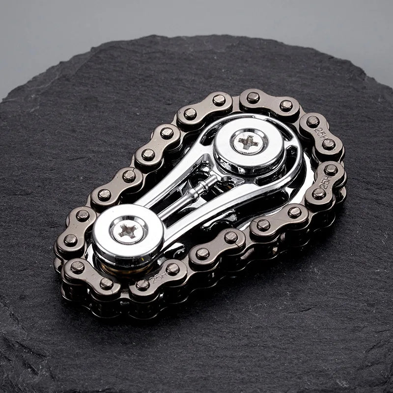 Sprockets Flywheel Gyro Fidget Spinner – Metal Bike Chain EDC