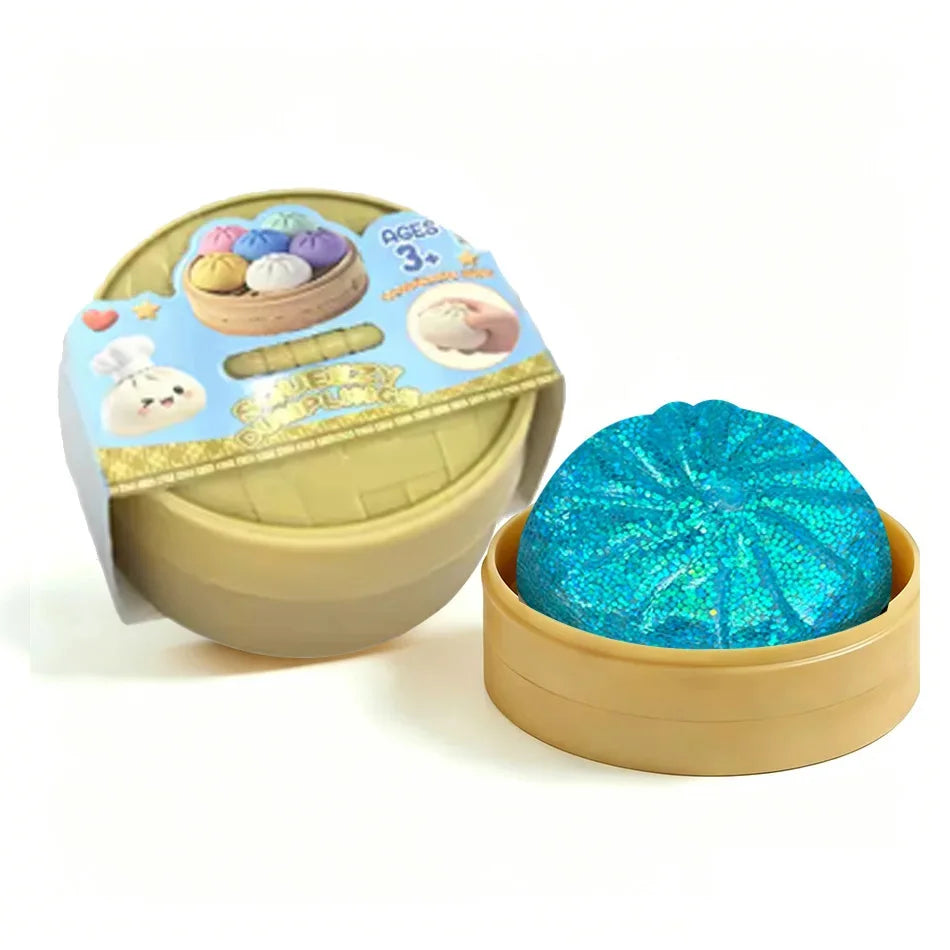 In Stock Glitter Dumpling Glitter Dumpling Squishy with Box Dumplings Sensory Squeeze Toy for Stress Relief