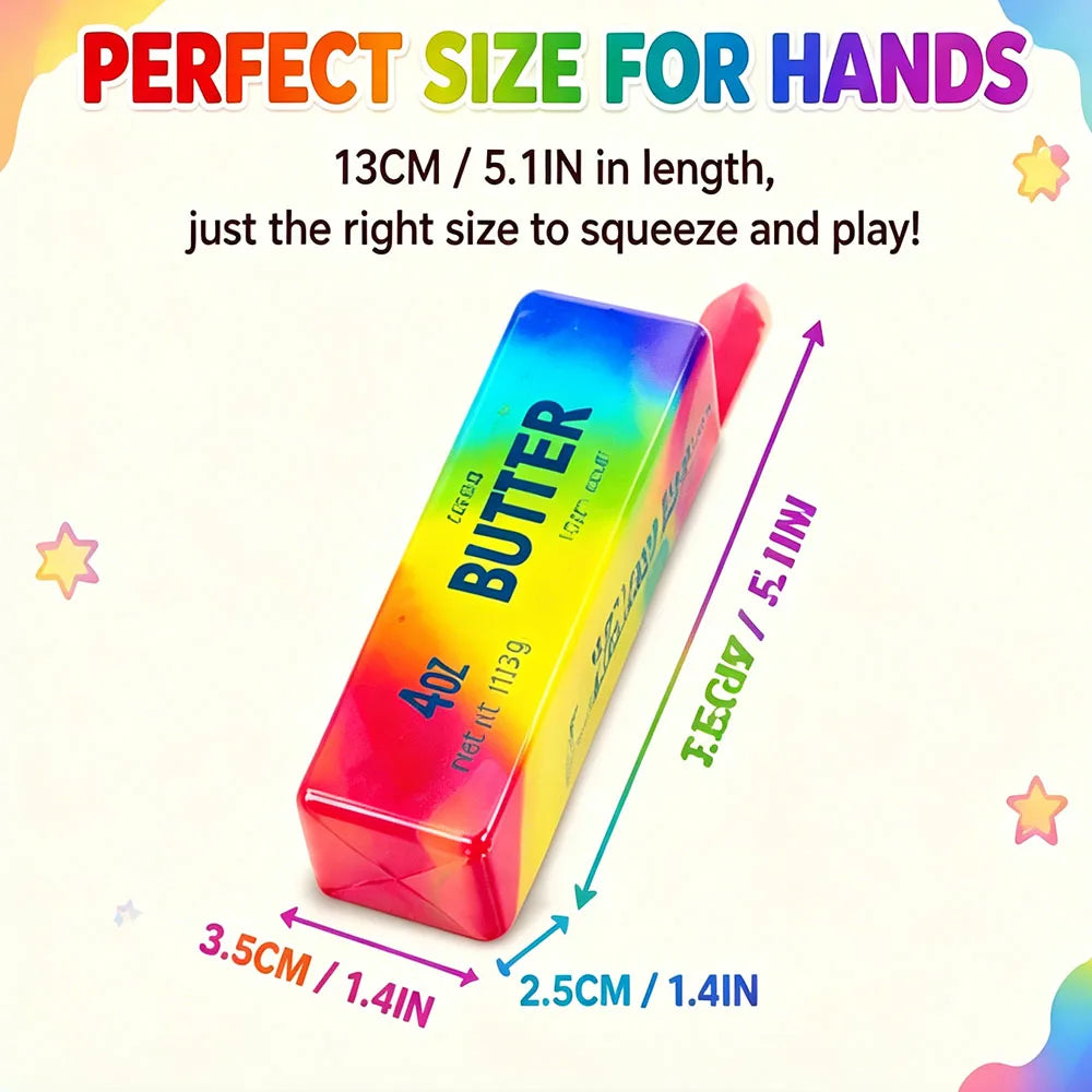 Three-Color Butter Stick Squishy Soft Moist Squeeze Fidget Sensory Anti Stress Relief Anxiety Vent Office Desk Gadget Gift