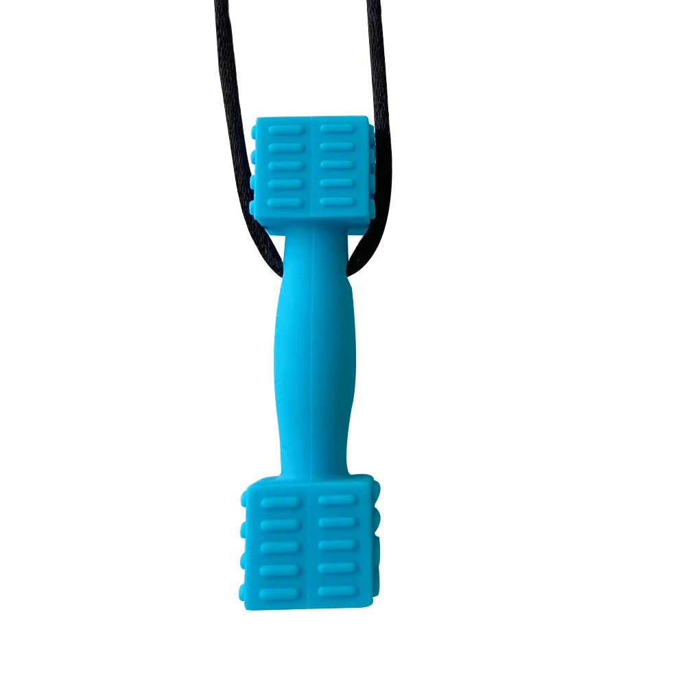 1/6Pcs Sensory Chew Necklaces Dumbbell Shape Chewable Silicone Necklaces for Kids with Autism, ADHD Special Oral Motor Need - photo 4