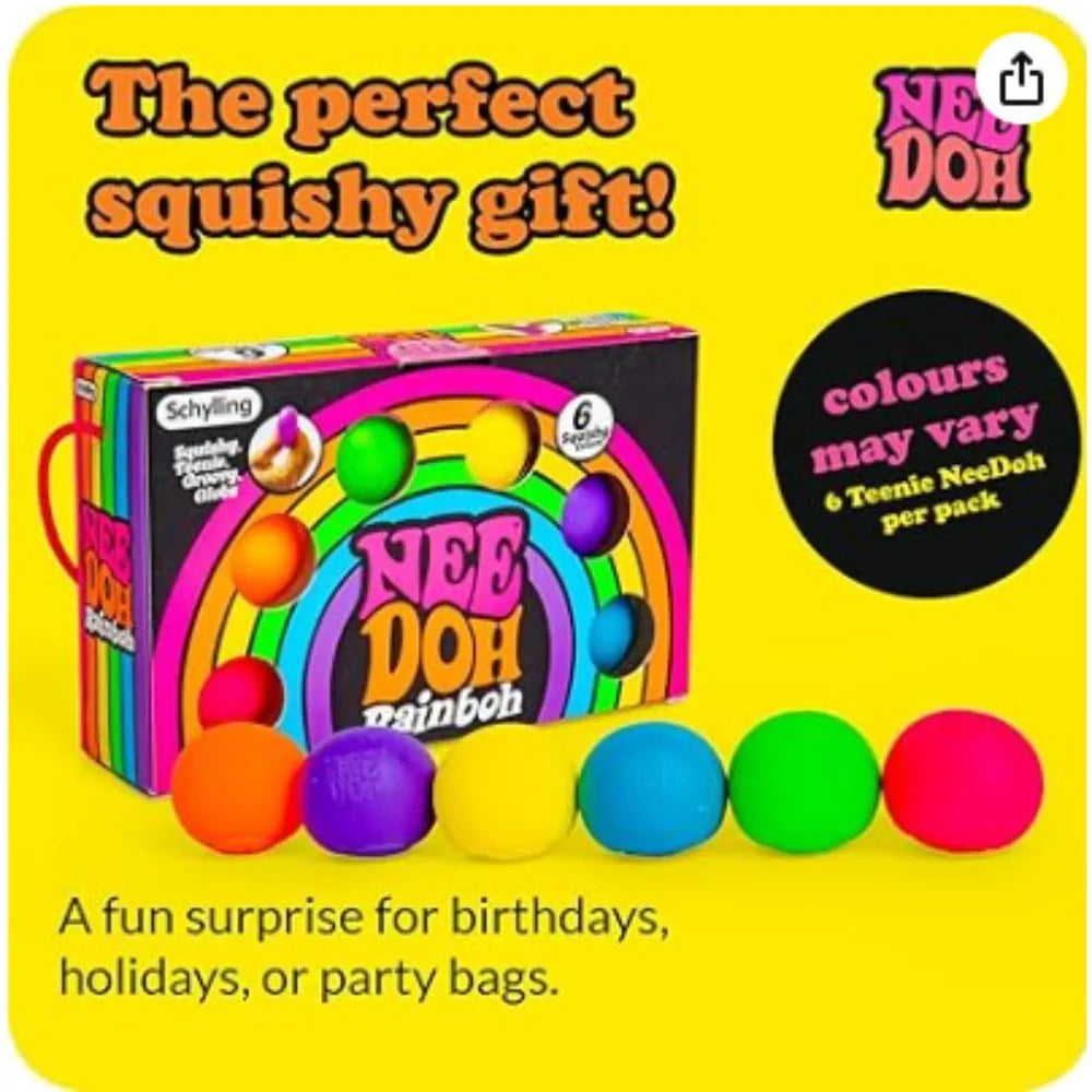 New Schylling Needoh Rainbow Teenie Stress Ball Fidget Toys Blind Box surprises Anti-stress Sensory Squeeze Party Toy gifts