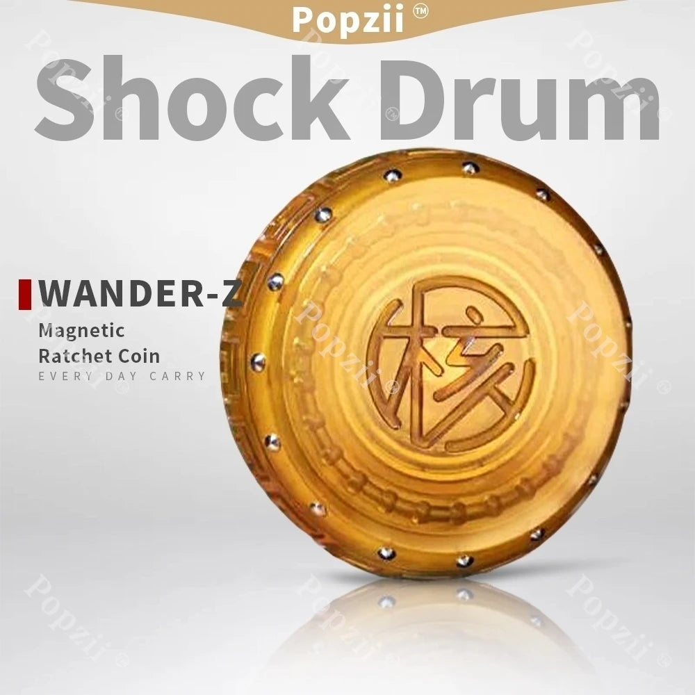 WANDER Z Shock Drum EDC Magnetic Ratchet Coin Fidget Spinner Fingertip Gyro Snap coin Table Ornament Anxiety Toys