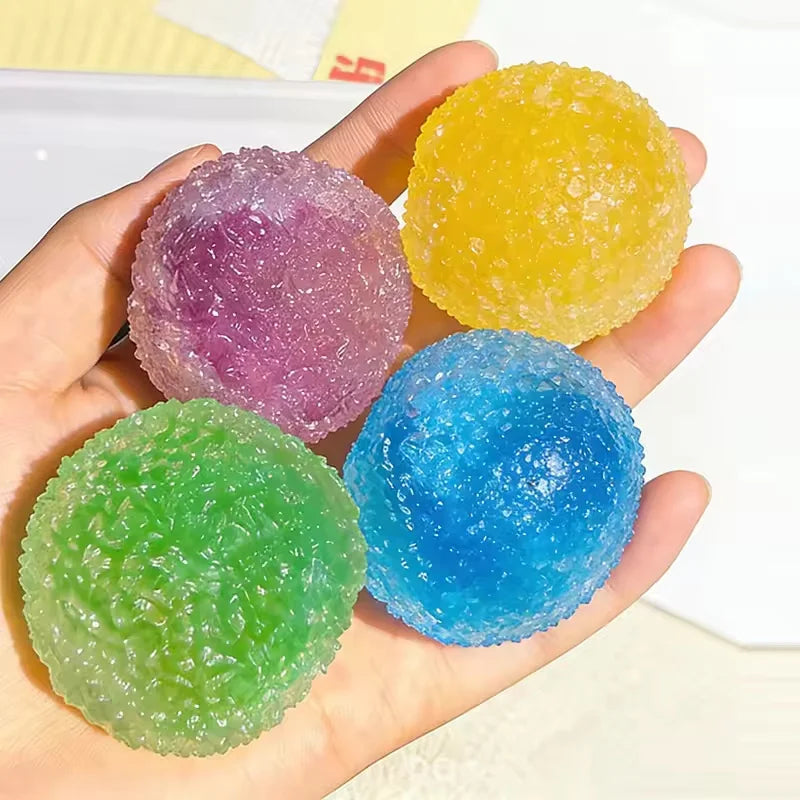 Sensory Stress Reliever Reusable Slushie Squeeze Ball with Crunchy Crackling Noise Creative Moldable Fidget Putty
