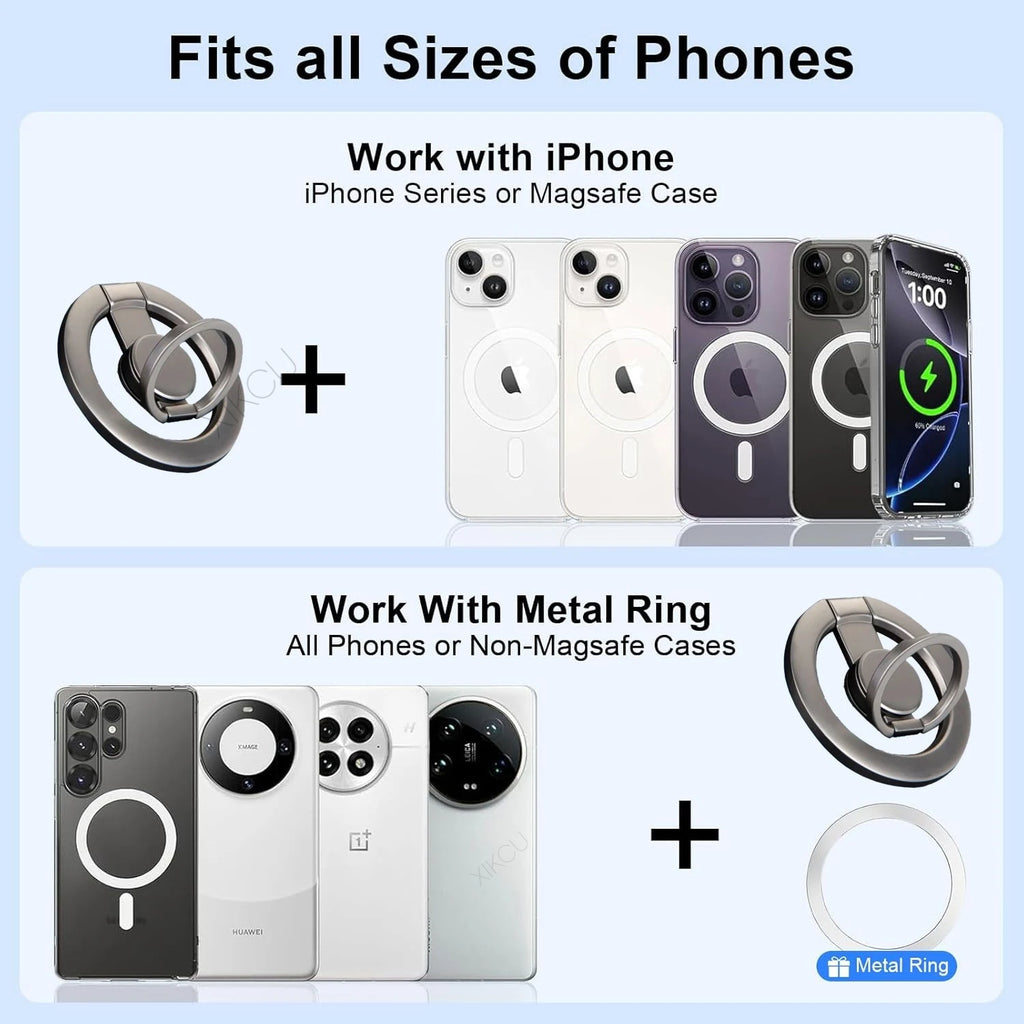 2 in 1 Fidget Spinner Finger Ring Magnetic Phone Holder Stand For Magsafe iPhone 17 16 Pro Max 15 14 13 12 Cellphone Mount