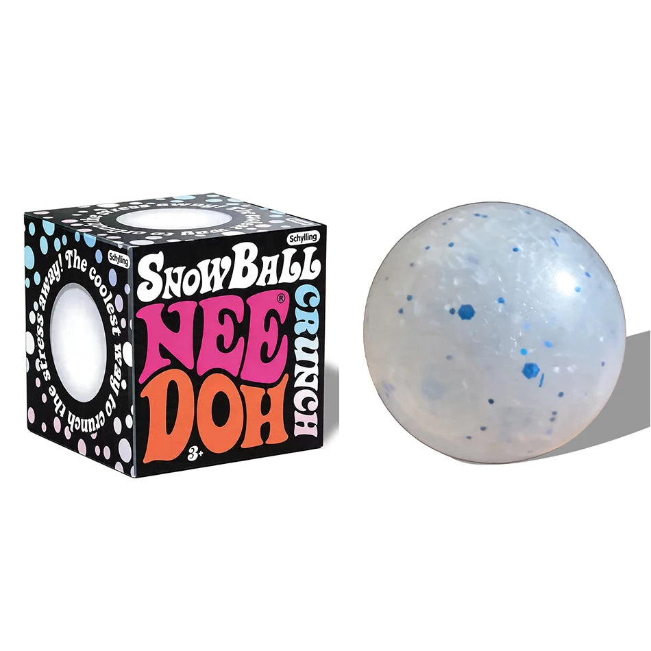 2026 New Style Schylling Snow Ball Crunch NeeDoh Squishy Fidget Toy White Crunch Snow Ball Crunch Stress Relief Toy