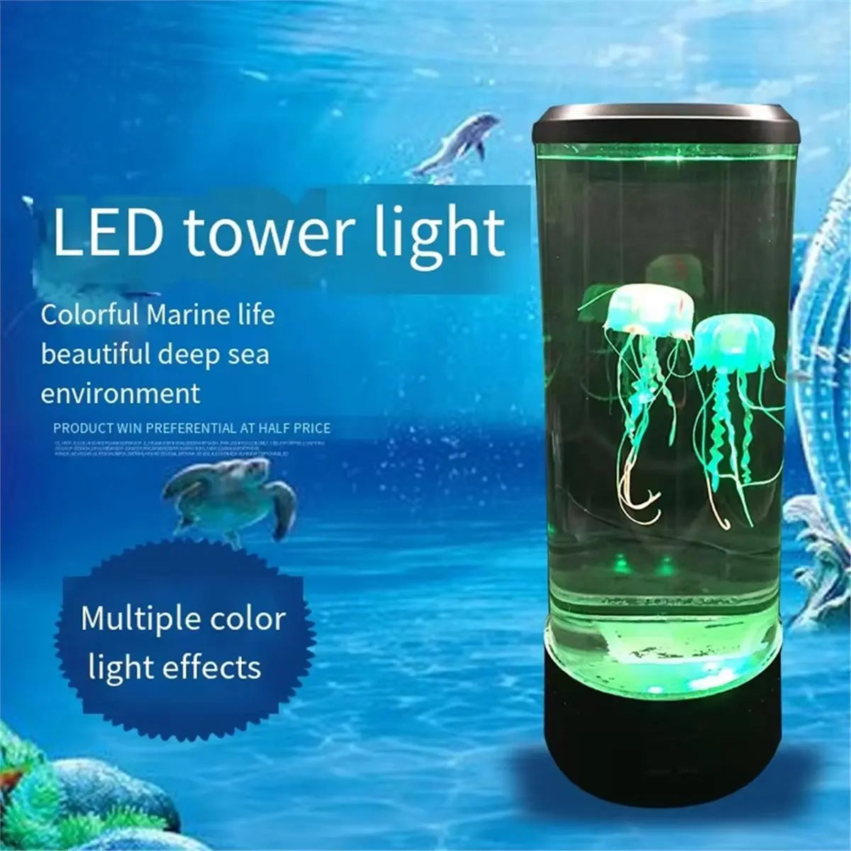 *CCNIM Jellyfish Lamp Color-Changing LED Colors Mood Aquarium Ocean Night Light Bedroom Desktop Decor Light Birthday Gift - photo 5