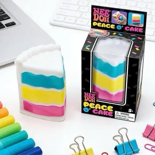 NeeDoh PEACE O' CAKE Squishy Toy NEE DOH Rainbow Cake Stress Fidget Sensory Toy