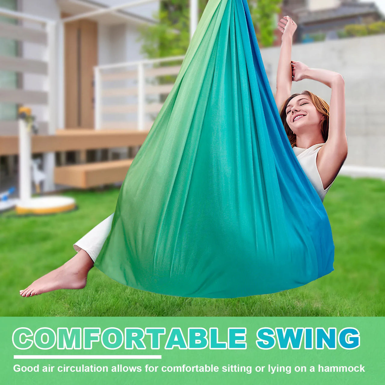 Sensory Swings Double Layer Kids Adults 360°swivel Chair Christmas Gifts Hanging Pod Therapy Autism Children Indoor Yoga Hammock - photo 3