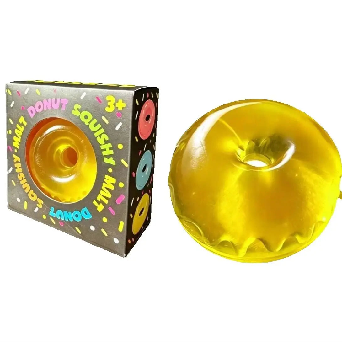 Shapeable Ultra Clear Maltose Donut Stress Ball Squishy Toy Slow Rebound Stress Relief Fidget Toy for Anxiety Stress Reliever