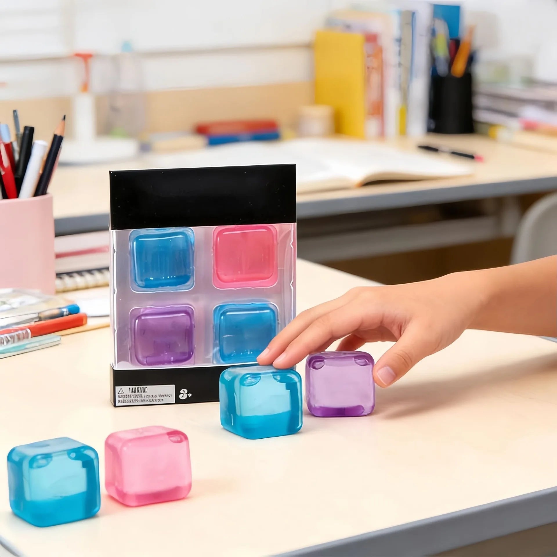 Schylling Nee Doh Nice Cube & Mini Cat & Soda Cube Sensory Pinch Blocks Stress Relief Puzzle Kids Souvenir Blind Box