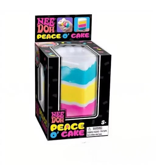 NeeDoh PEACE O' CAKE Squishy Toy NEE DOH Rainbow Cake Stress Fidget Sensory Toy