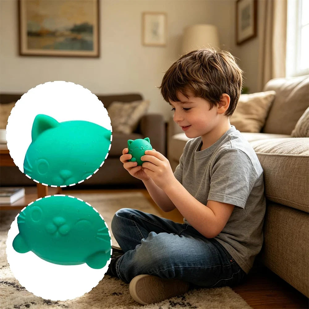 Needoh Cute Cat Maltose Squishy Toys Slow Rise Stress Relief Ball Sensory Fidget Toys for Adult Kids Anti-Anxiety Sensory Toys