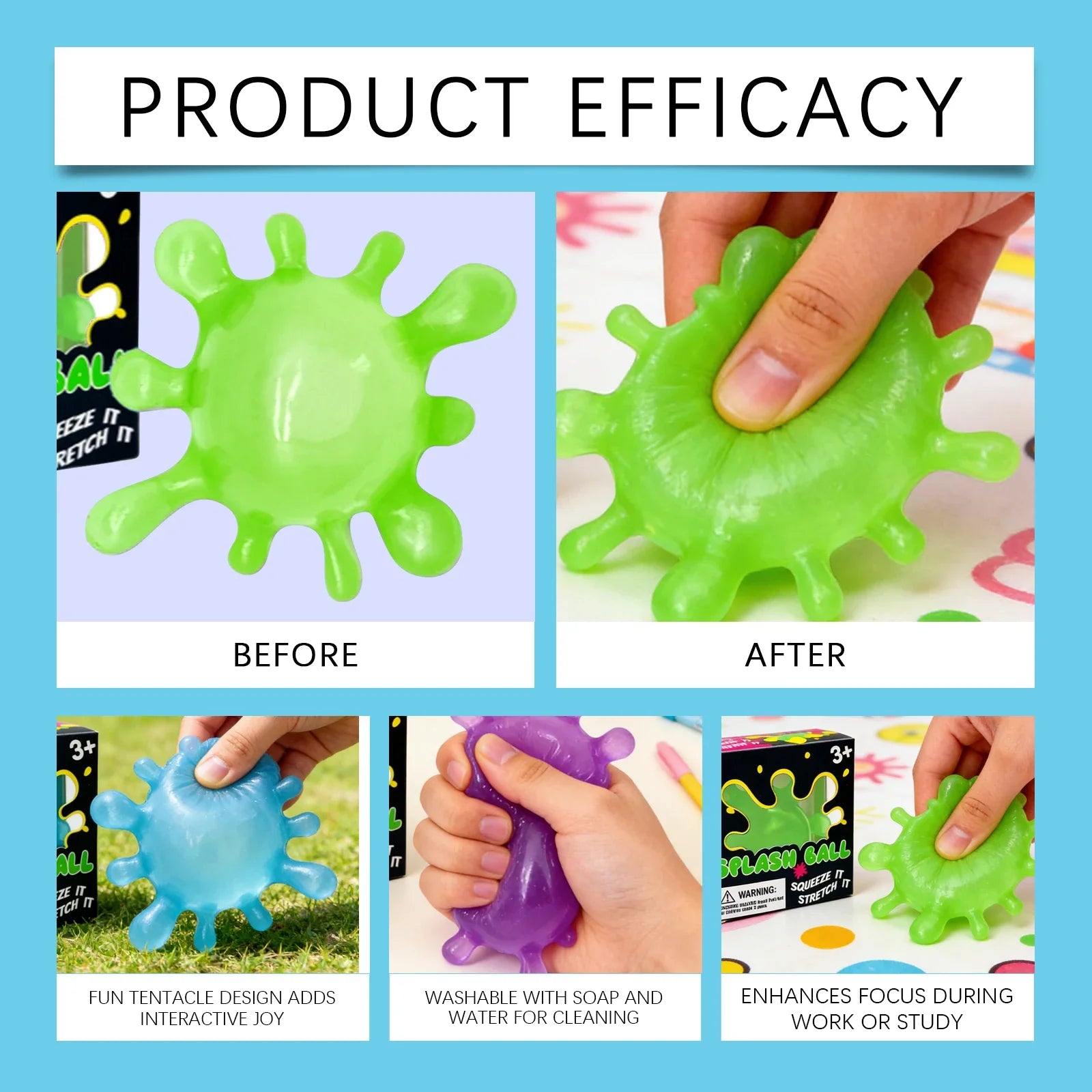 Nee doh Pinching Ball Stress Relief Tool Maltose Decompression Toy Pressure Relief Ball blind box Friendly Durable Party Gif toy