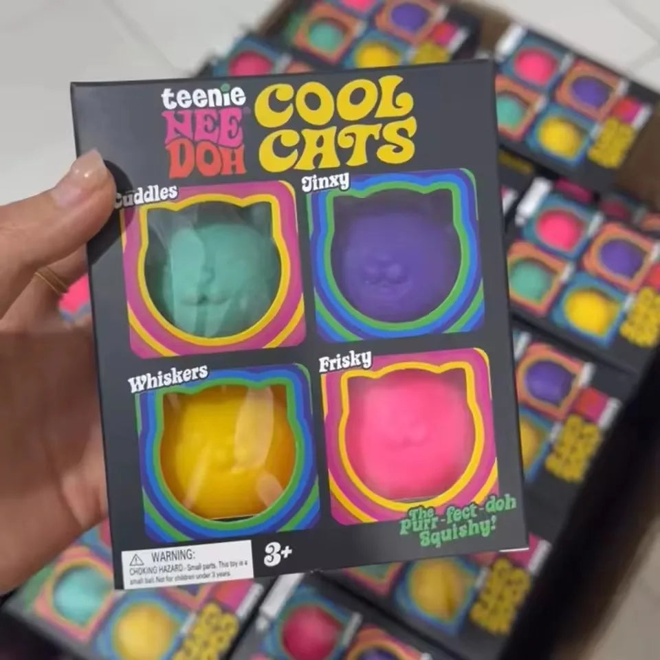 Schylling Nee Doh Nice Cube & Mini Cat & Soda Cube Sensory Pinch Blocks Stress Relief Puzzle Kids Souvenir Blind Box