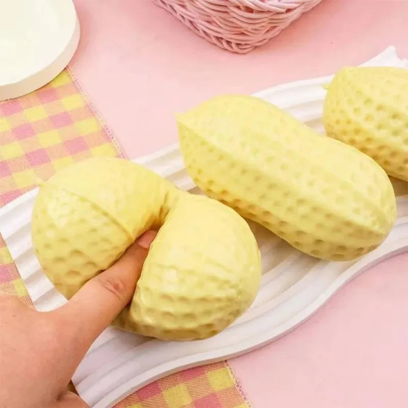 Peanut Stress Ball Crunchy Squeeze Ball Squishy Toy Buttery-Soft Feel Fidget Toy ASMR Sensory Anti Stress Toys for Kids & Adults
