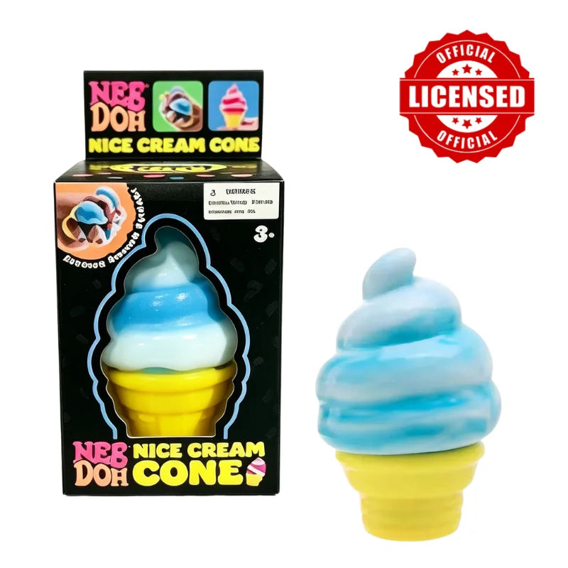 Schylling NeeDoh Ice Cream Cone & Nice Cube Squeeze Fidget Toy Surprise Stress Relief Desktop Ornament Party Gift