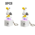 Led Light And Sound Mine Bird Keychain Rechargeable Fidget Keyboard Clicker Toy Stress Relief Key Ring For Adults Kids